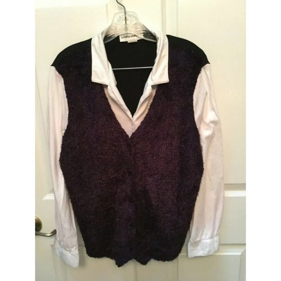 women CATHY DANIELS long sleeve regular size topL - Picture 1 of 2